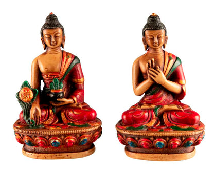 Ensemble Cinq Bouddhas de Sagesse Dhyani en Résine – Artisanat Népalais