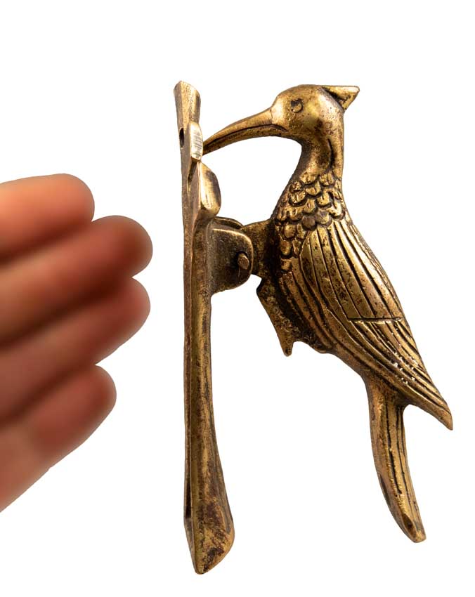 Heurtoir De Porte Pic-Vert Doré En Alliage De Cuivre – Artisanat Indien