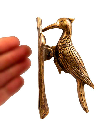 Heurtoir De Porte Pic-Vert Doré En Alliage De Cuivre – Artisanat Indien