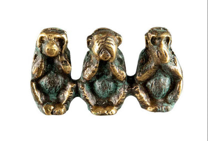 Trois Singes De La Sagesse En Bronze – Statuette Symbolique