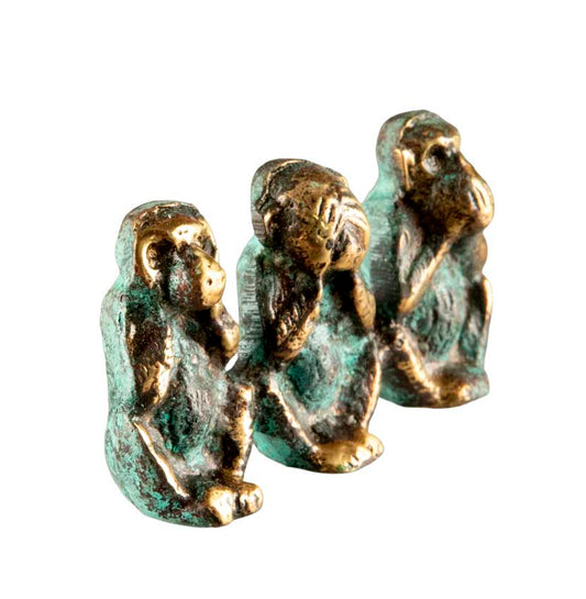 Trois Singes De La Sagesse En Bronze – Statuette Symbolique