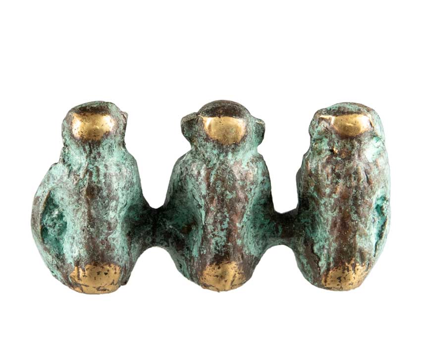Trois Singes De La Sagesse En Bronze – Statuette Symbolique
