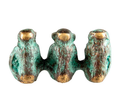 Trois Singes De La Sagesse En Bronze – Statuette Symbolique