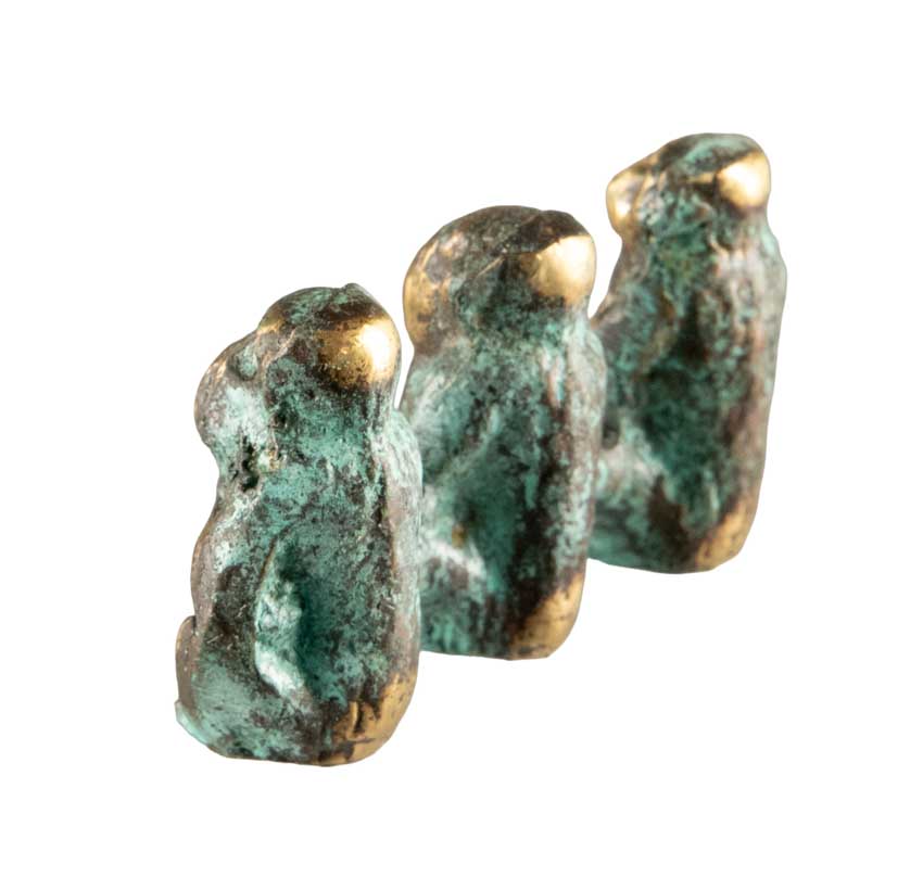 Trois Singes De La Sagesse En Bronze – Statuette Symbolique