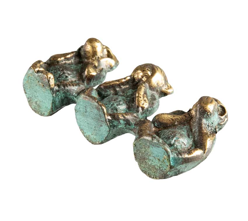 Trois Singes De La Sagesse En Bronze – Statuette Symbolique