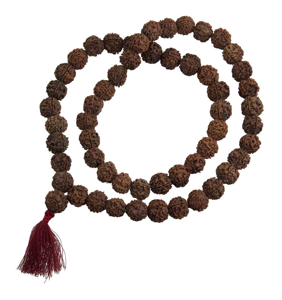 Collier Mala Népalais en Rudraksha Guru Khanta – 54 Perles