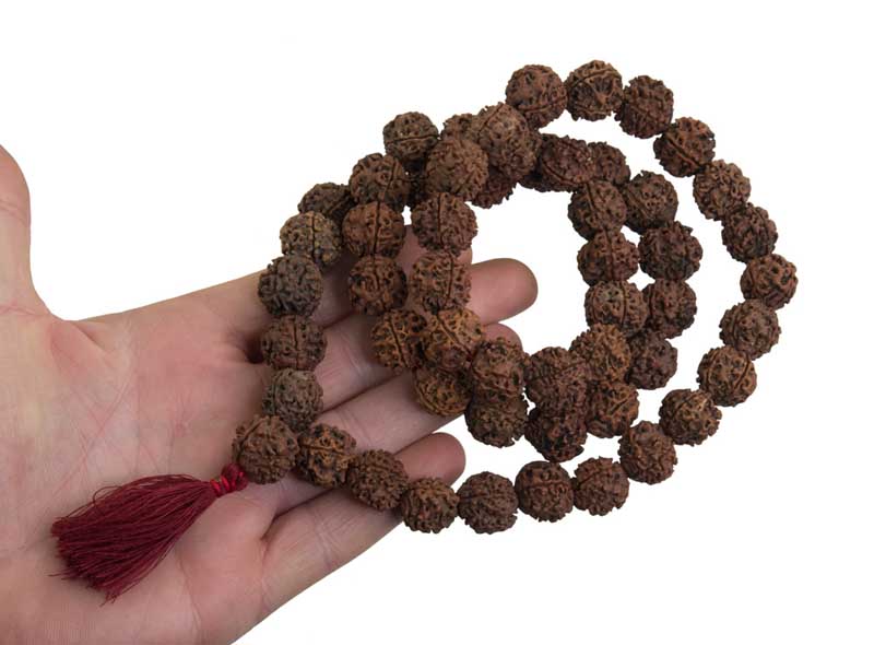 Collier Mala Népalais en Rudraksha Guru Khanta – 54 Perles