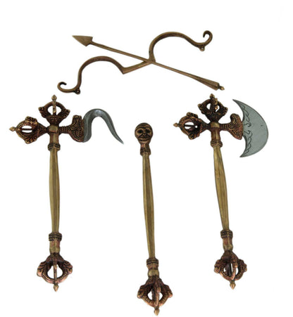 Set boîte de 13 outils de cérémonie bouddhiste tantrique – ensemble rituel complet avec coffret