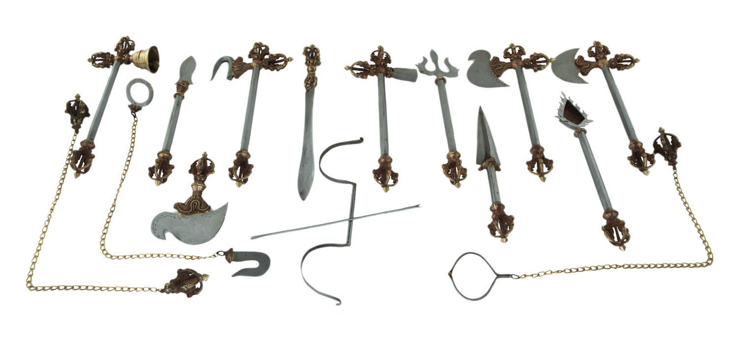 Set de 14 outils de cérémonie bouddhiste tantrique – ensemble rituel complet