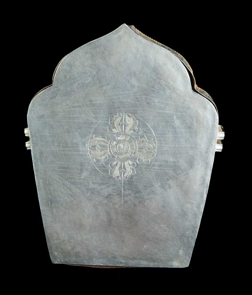 Grand Ghau tibétain – reliquaire bouddhiste pour amulette en cuivre doré (qualité muséale)