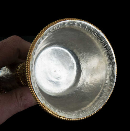 Serkyem tibétain en cuivre – Set d'offrandes rituelles bouddhistes qualité monastique