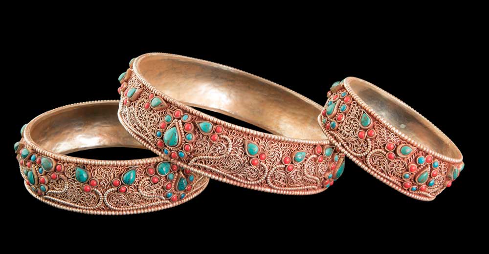 Set D’Offrande Du Mandala Tibétain En Cuivre Doré Et Filigrané – Pièce Exceptionnelle Qualité Monastère