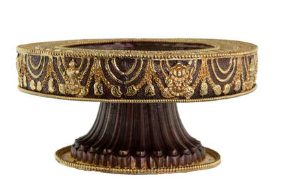 Set D’Offrandes Au Mandala Tibétain En Cuivre Filigrané – Qualité Monastère