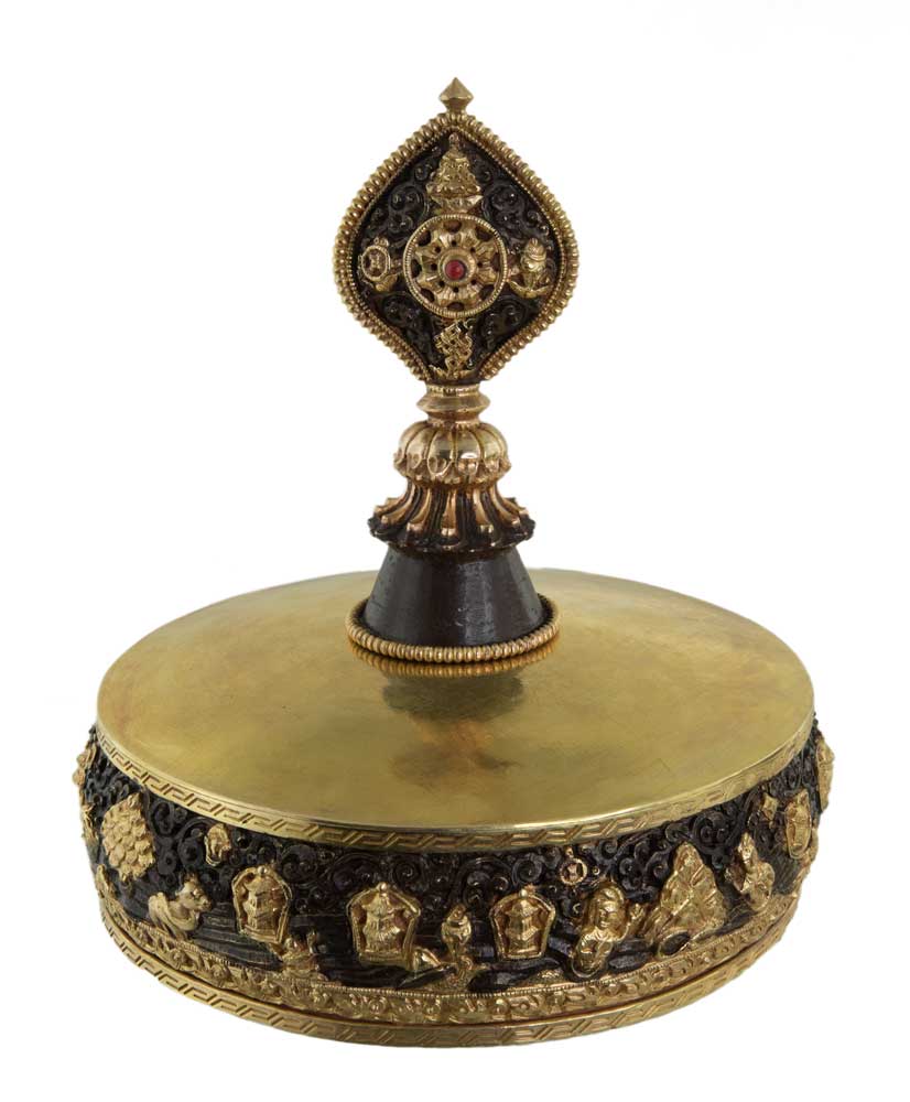 Set D’Offrandes Au Mandala Tibétain En Cuivre Filigrané – Qualité Monastère