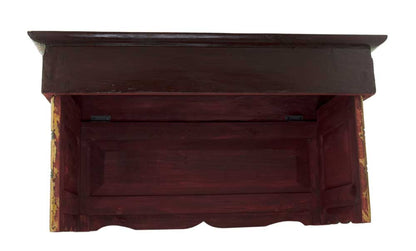 Table de méditation tibétaine pliable 74 cm – meuble artisanal bouddhiste en bois naturel