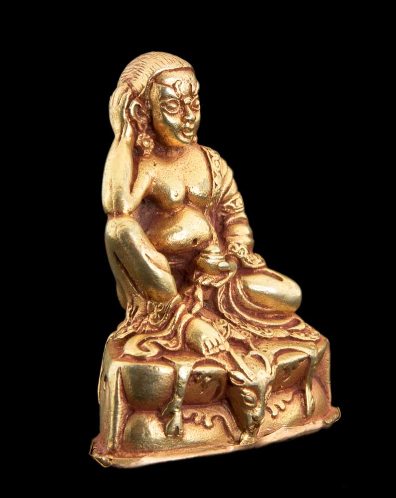 Statue de Milarepa en alliage de cuivre – Maître yogi tibétain de méditation