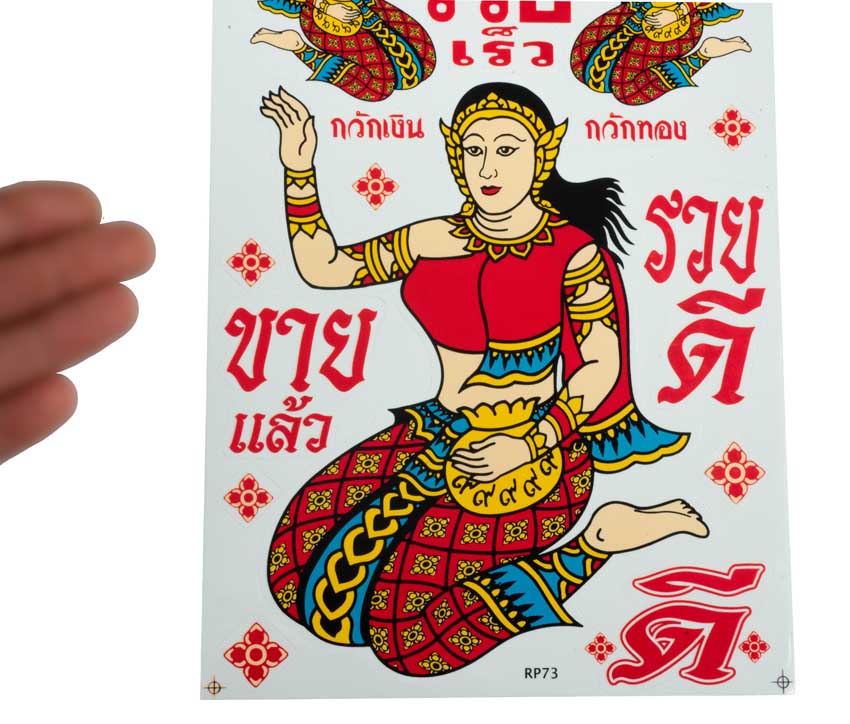 Stickers Thaïlande Nang Kwak – Autocollant Sak Yant en Vinyle Transparent