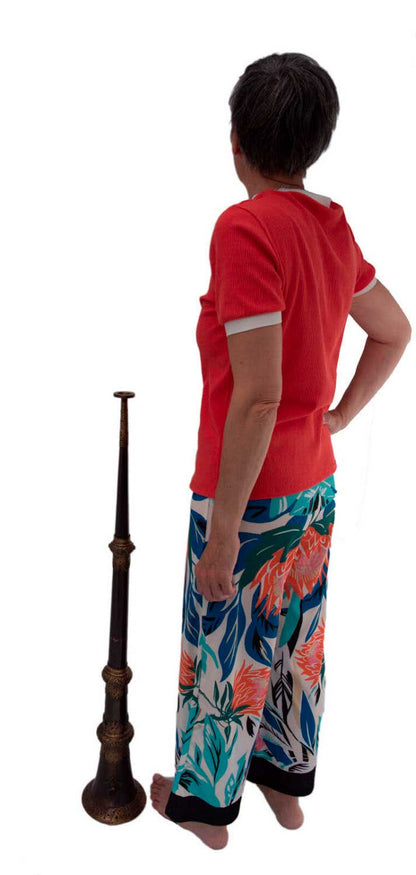 Ancienne trompe monastique tibétaine Dungchen en cuivre – Instrument rituel télescopique