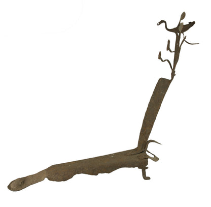 Coupe-Légumes Népalais Ancien en Fer – Motifs Oiseau et Végétation