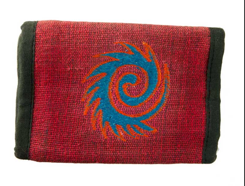 Portefeuille Ethnique Rouge Brodé – Artisanat Népalais