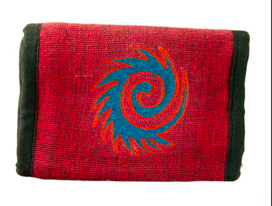 Portefeuille Ethnique Rouge Brodé – Artisanat Népalais
