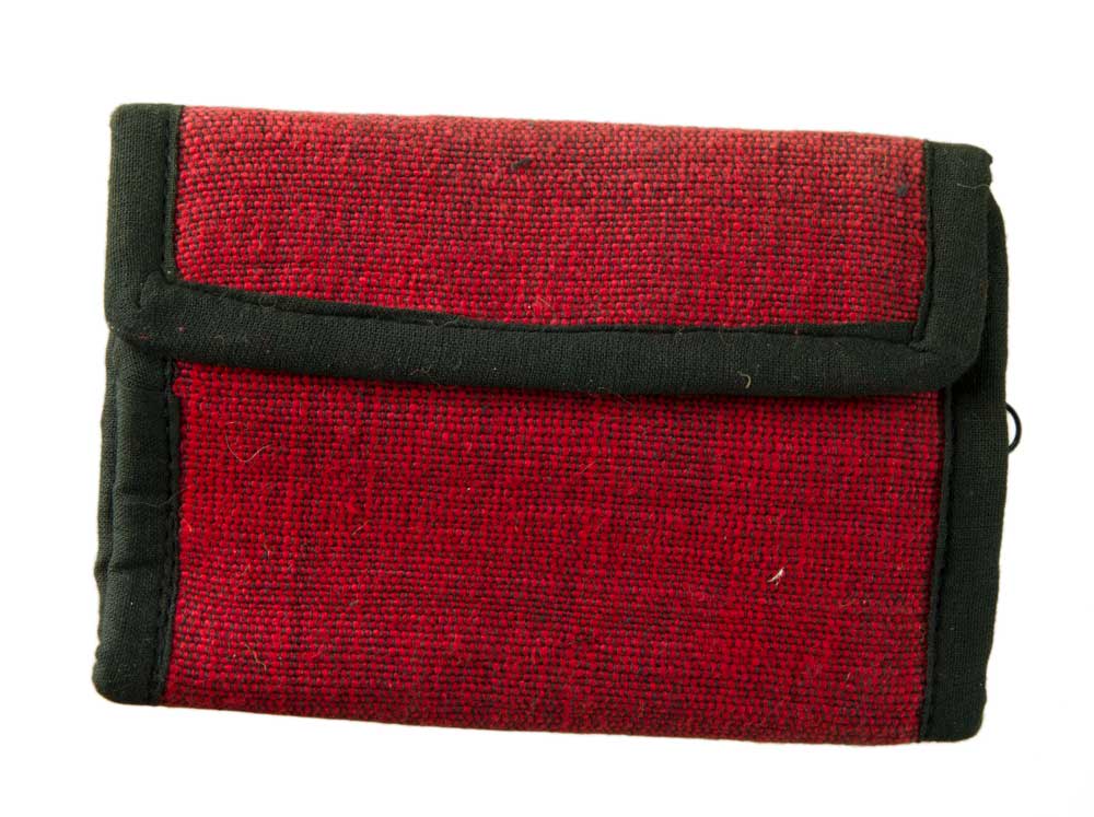 Portefeuille Ethnique Rouge Brodé – Artisanat Népalais