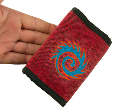 Portefeuille Ethnique Rouge Brodé – Artisanat Népalais
