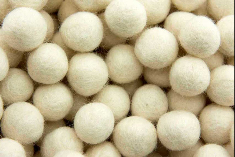 Perles En Feutrine De Laine Blanches Du Népal 2,1 À 2,2 Cm – Lot De 50 Boules Artisanales