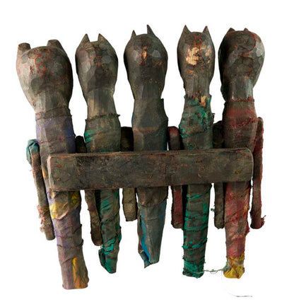 Poupées Zoomorphes Chamaniques en Bois – Figurines Tribales Tharu du Népal