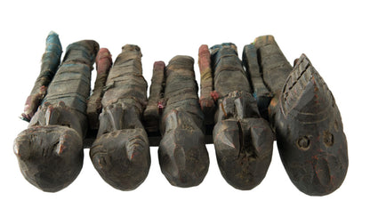 Poupée Zoomorphe Chamanique en Bois – Figure Tribale Tharu du Népal