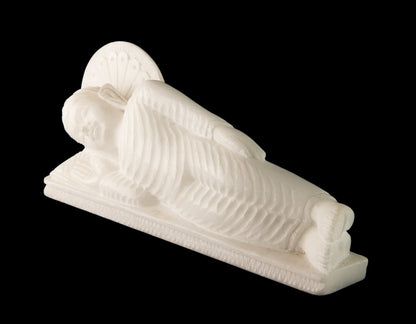 Statue Bouddha Allongé Nirvana En Marbre Blanc – Artisanat Indien
