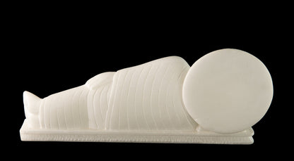 Statue Bouddha Allongé Nirvana En Marbre Blanc – Artisanat Indien