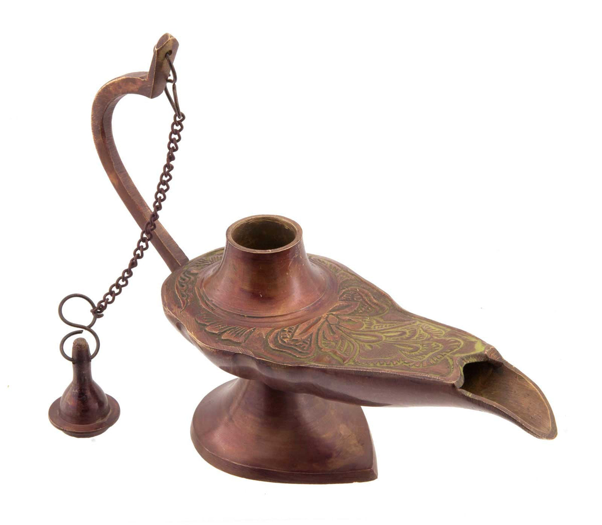 Lampe d’Aladin en Laiton 18,5 cm – Patine Brune – 100 % Fait Main en Inde