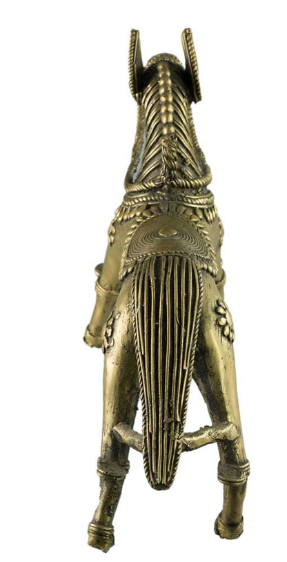 Cheval Ethnique en Bronze Dhokra – Art Tribal d’Orissa, Inde