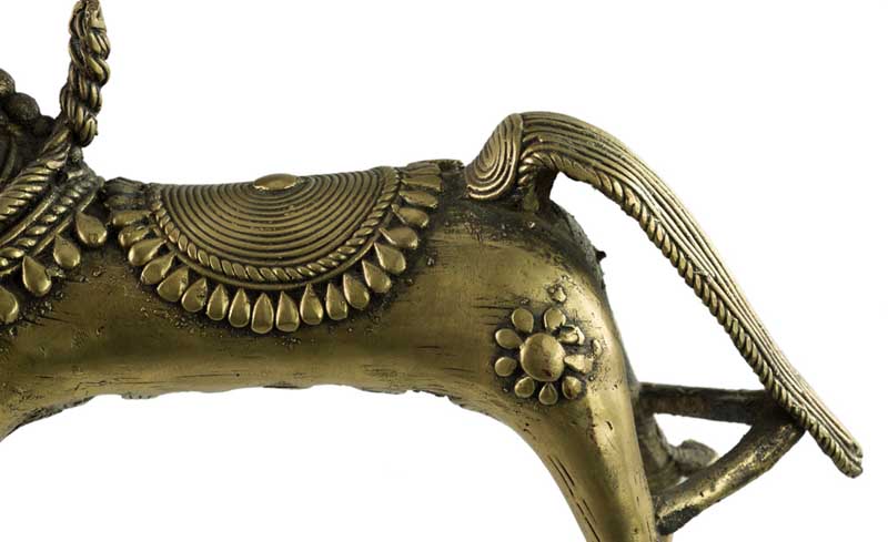 Cheval Ethnique en Bronze Dhokra – Art Tribal d’Orissa, Inde