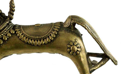 Cheval Ethnique en Bronze Dhokra – Art Tribal d’Orissa, Inde