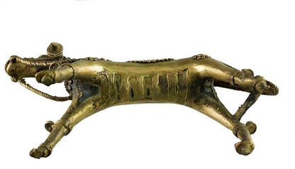 Cheval Ethnique en Bronze Dhokra – Art Tribal d’Orissa, Inde
