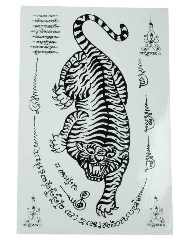 Stickers Thaïlande Tigre – Autocollant Sak Yant en Vinyle Transparent