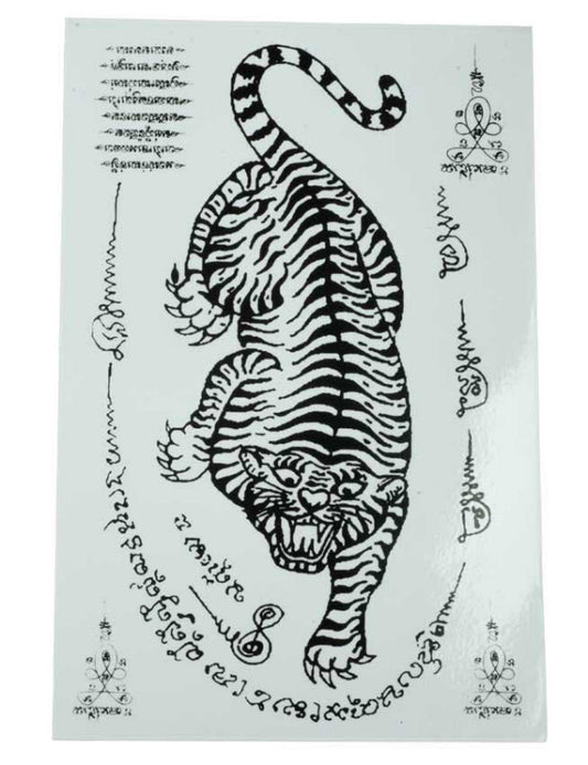 Stickers Thaïlande Tigre – Autocollant Sak Yant en Vinyle Transparent