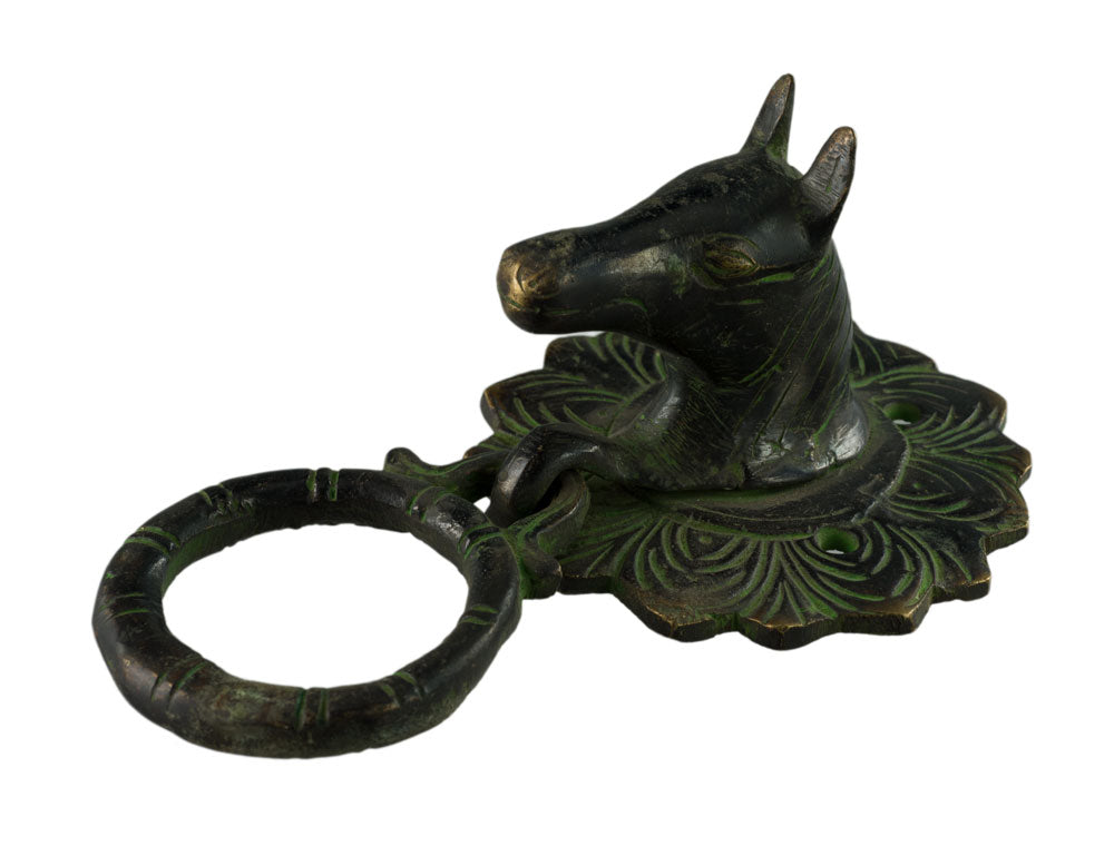 Patère Cheval en Laiton – Porte Serviette ou Porte Longe – Artisanat Indien