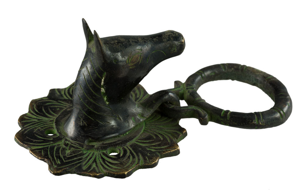 Patère Cheval en Laiton – Porte Serviette ou Porte Longe – Artisanat Indien