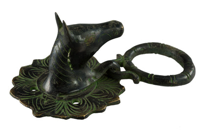 Patère Cheval en Laiton – Porte Serviette ou Porte Longe – Artisanat Indien