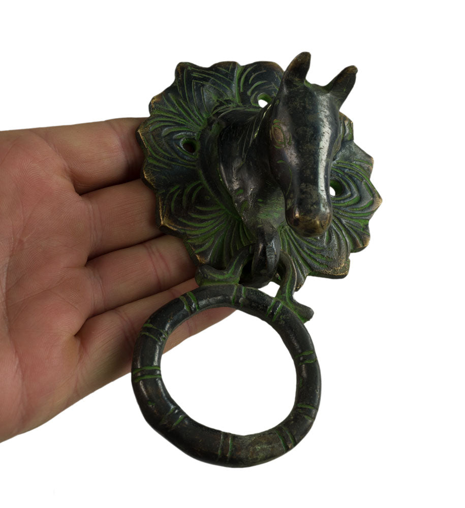 Patère Cheval en Laiton – Porte Serviette ou Porte Longe – Artisanat Indien