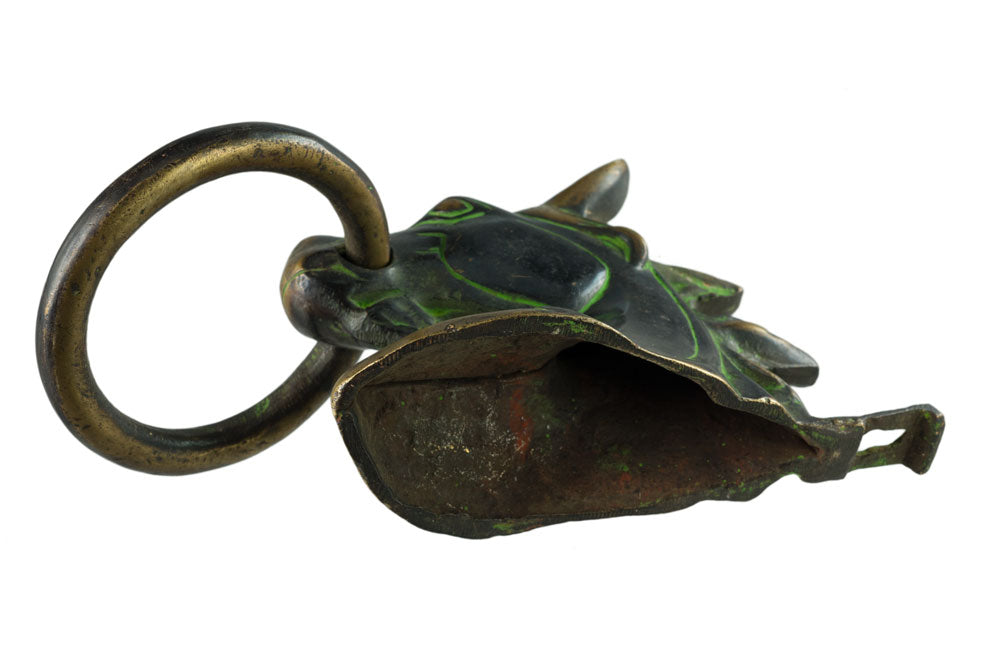 Ancienne Patère Tête de Cheval en Laiton – Porte-Serviettes ou Longe – Inde