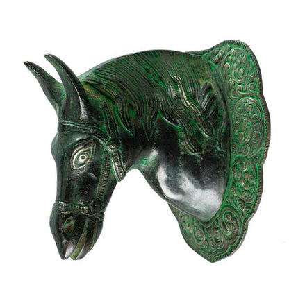 Patère à Collier Tête de Cheval en Aluminium – Figurine Équestre Artisanale
