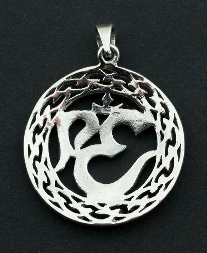 Pendentif Tibétain Om Sacré En Argent Massif 925