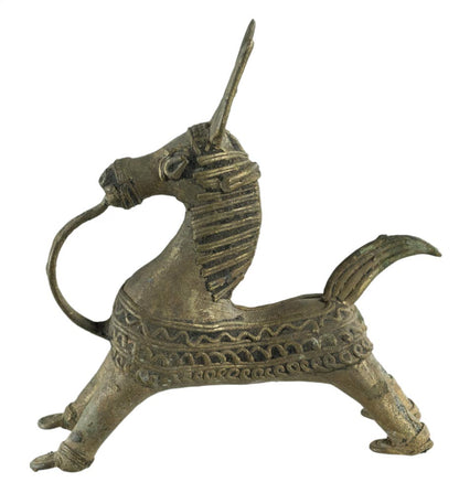 Figurine Cheval Dhokra en Métal – Artisanat Tribal d’Orissa, Inde
