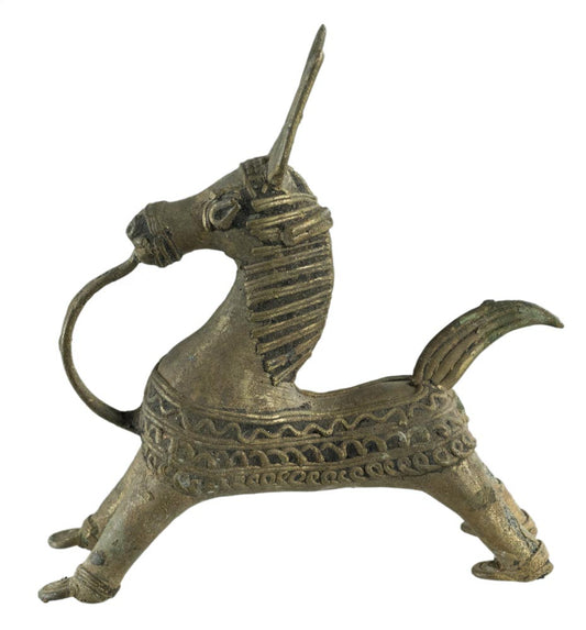 Figurine Cheval Dhokra en Métal – Artisanat Tribal d’Orissa, Inde
