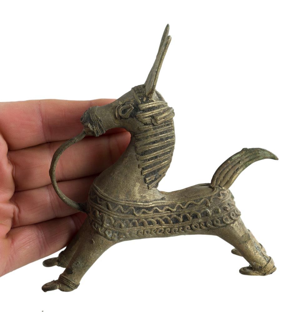 Figurine Cheval Dhokra en Métal – Artisanat Tribal d’Orissa, Inde