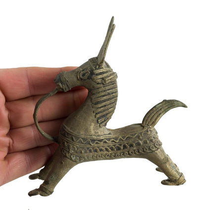 Figurine Cheval Dhokra en Métal – Artisanat Tribal d’Orissa, Inde
